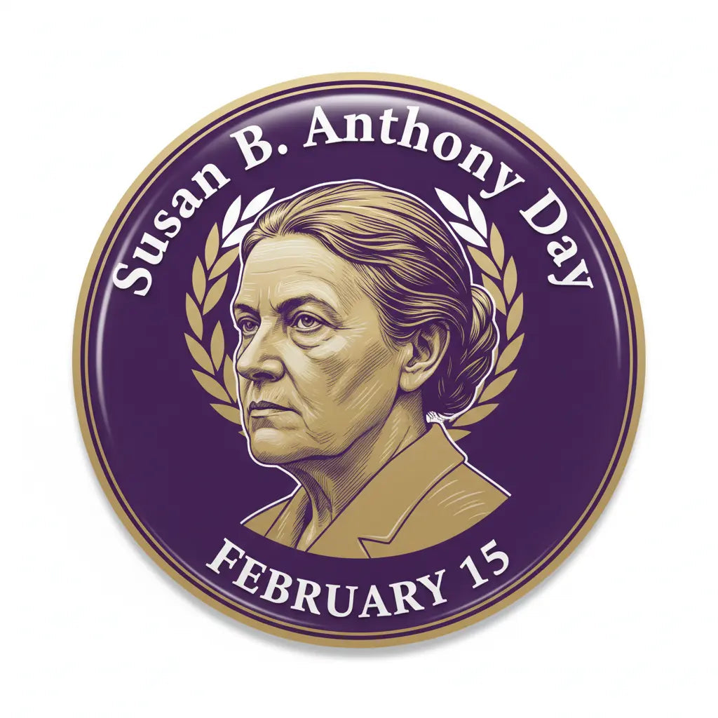 Susan B. Anthony Day (February 15) Pin Button 2.25-inch - mypinbacks.com