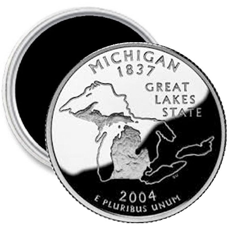Imán con imagen de la moneda de 2,25" del estado de Michigan