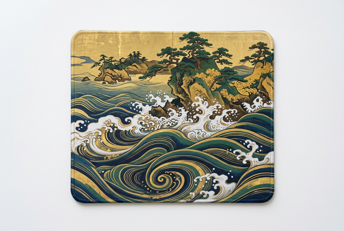 Tawaraya Sotatsu Waves at Matsushima Mousepad
