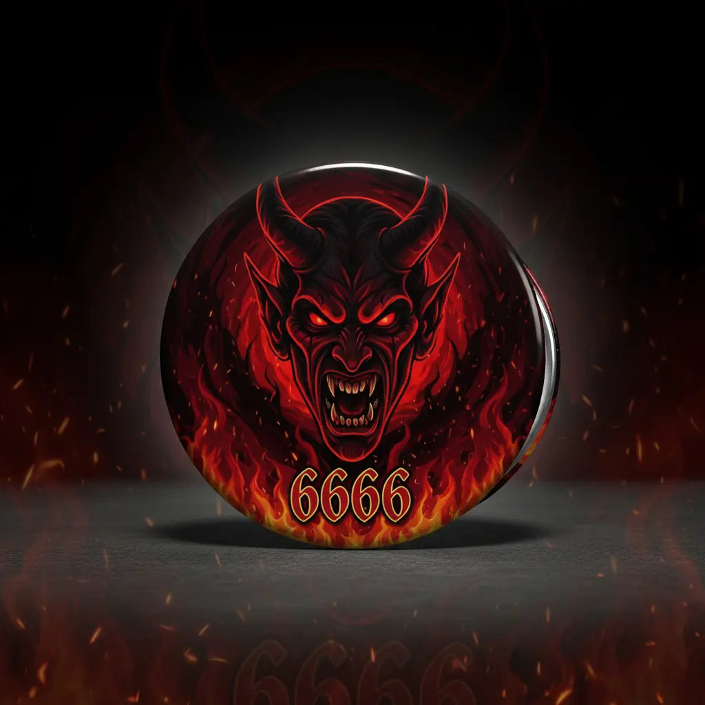 The Devil 666 Halloween Pinback 2.25-inch