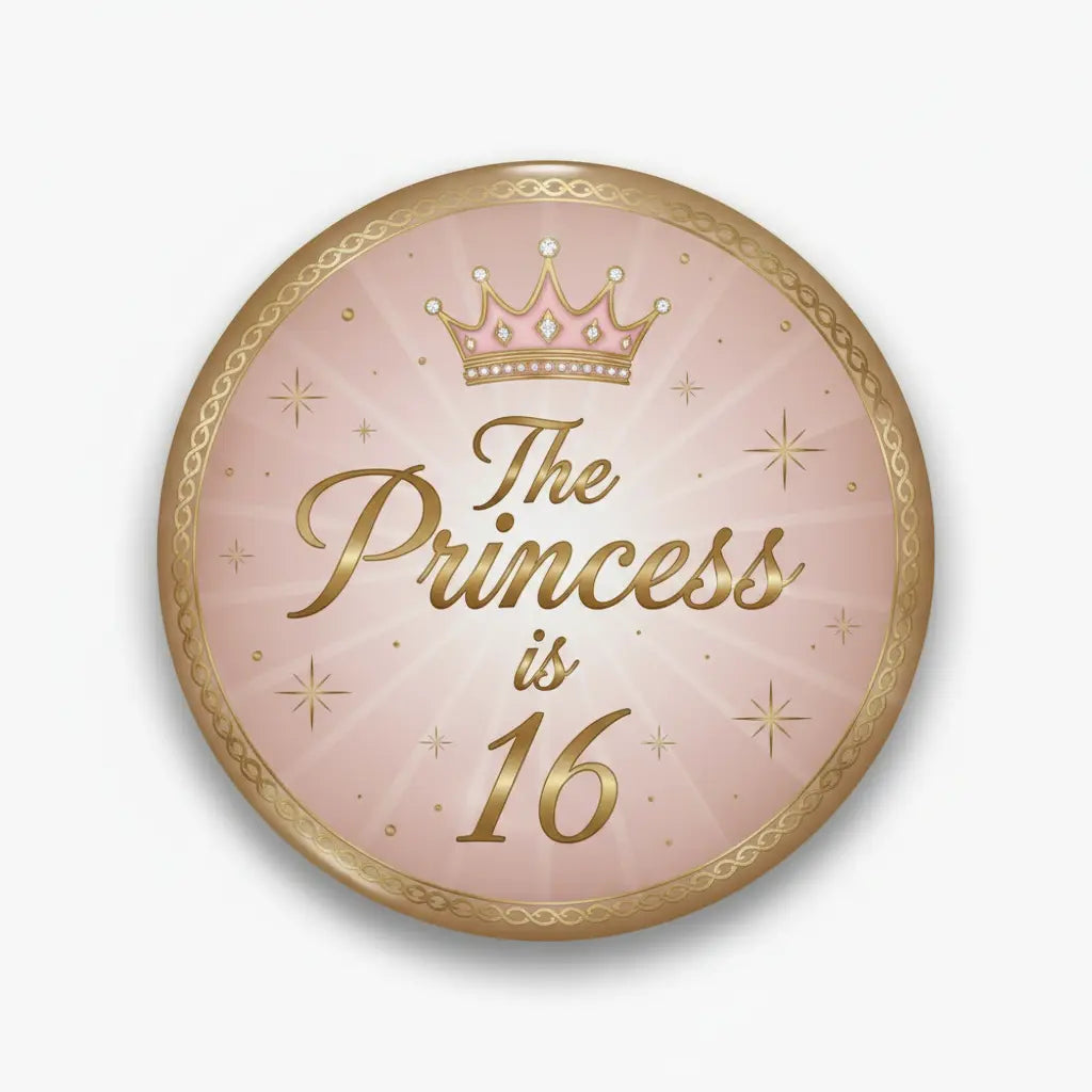 The Princess is 16 Birthday Pinback 2.25-inch
