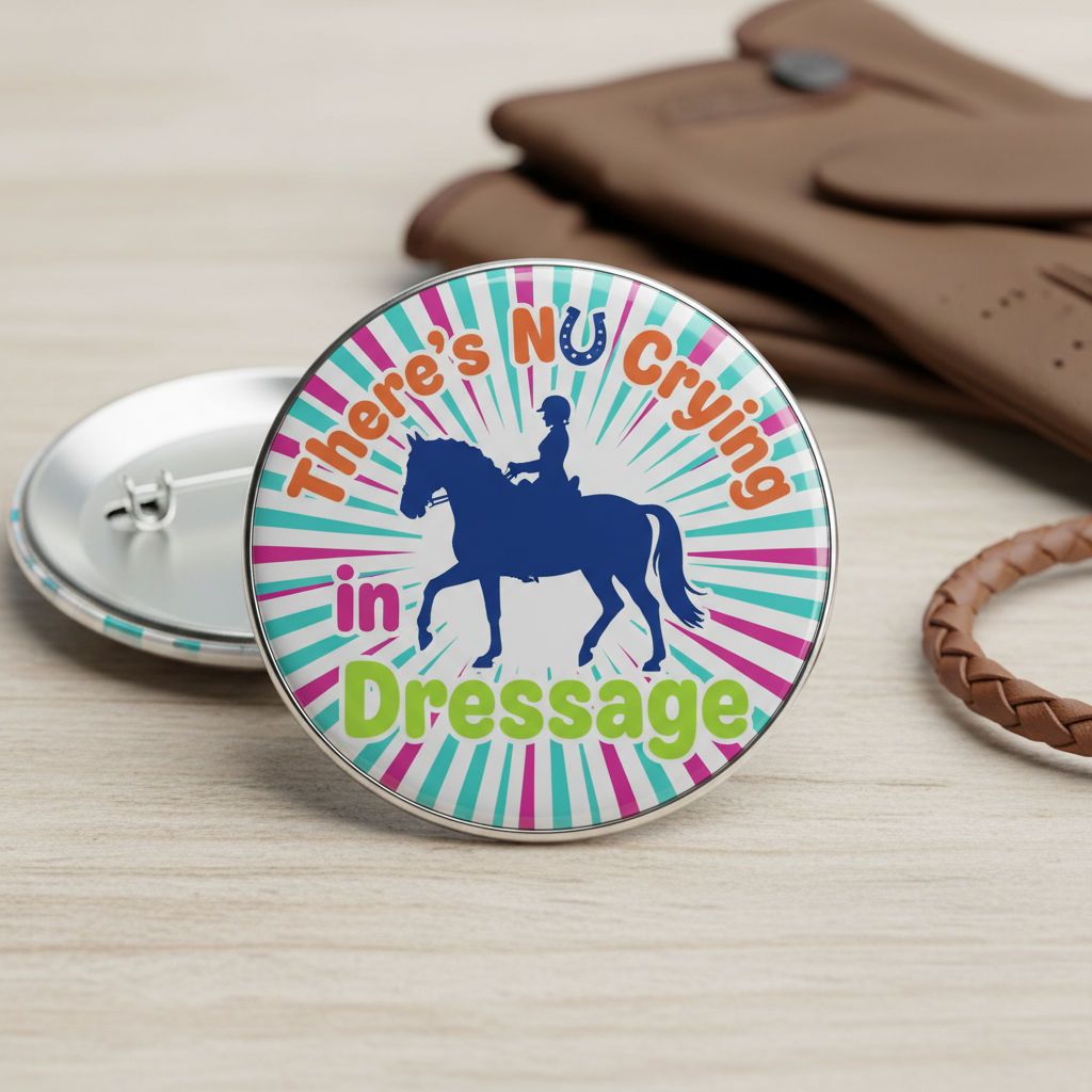 There's No Crying in Dressage Pinback 2.25-inch