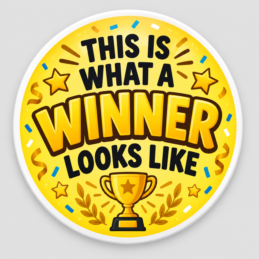 This is what a WINNER looks like Pin Button 2.25-inch