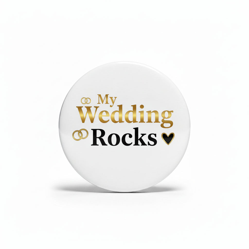 My Wedding Rocks Pinback 2.25-inch