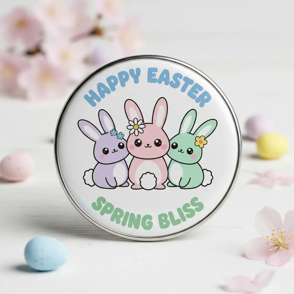 Three Cute Easter Bunnies Pinback 2.25-inch