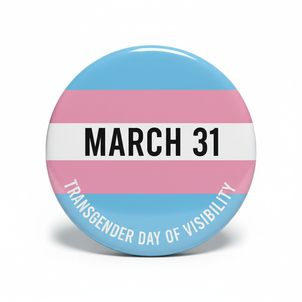 Transgender Day March 31 Pinback 2.25-inch