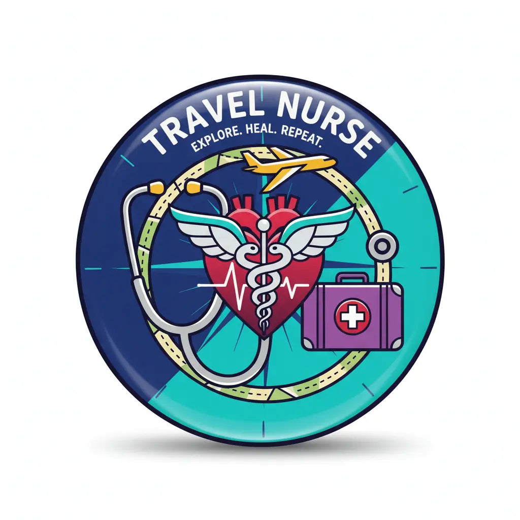 Travel Nurse Pinback 2.25-inch - My Pinbacks