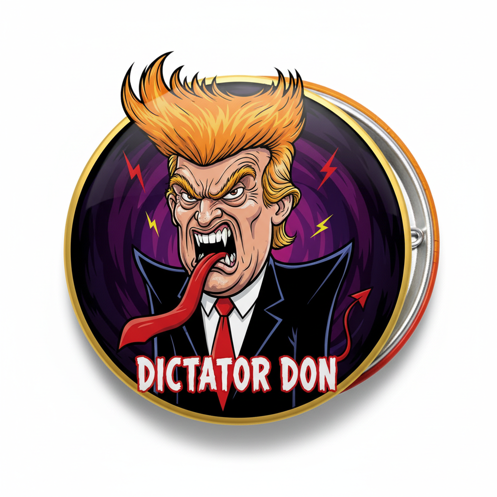 Dictator Don cartoon Pinback 2.25-inch