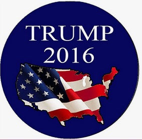 Trump 2016 USA Map Flag Pinback 2.25"