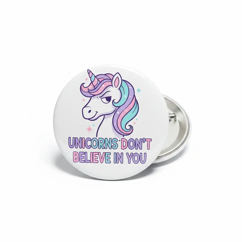 Unicorns Don't Believe in You Pinback 2.25-inch