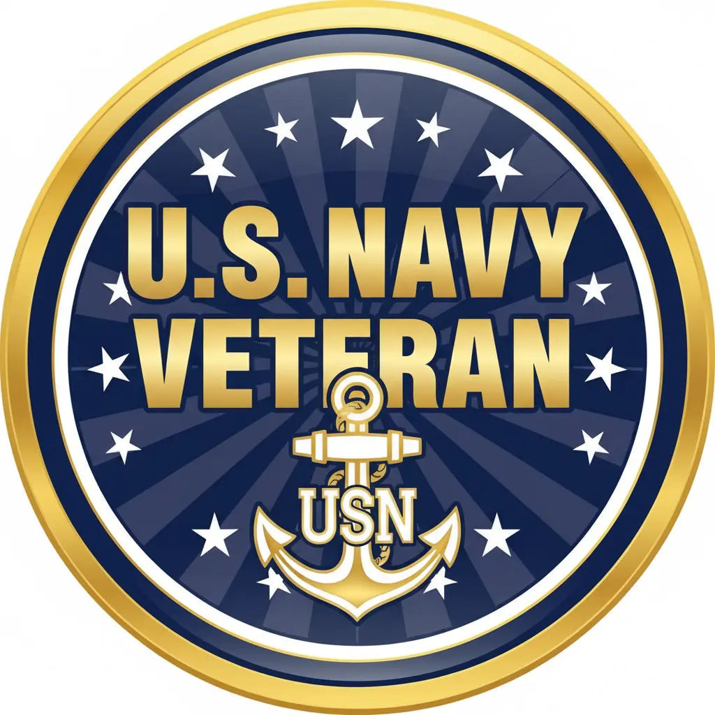 United States Navy Veteran Pinback 2.25-inch - My Pinbacks