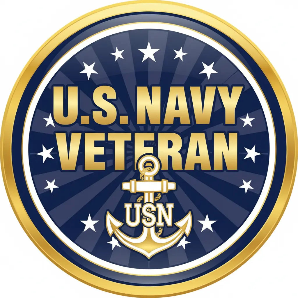 United States Navy Veteran Pinback 2.25-inch