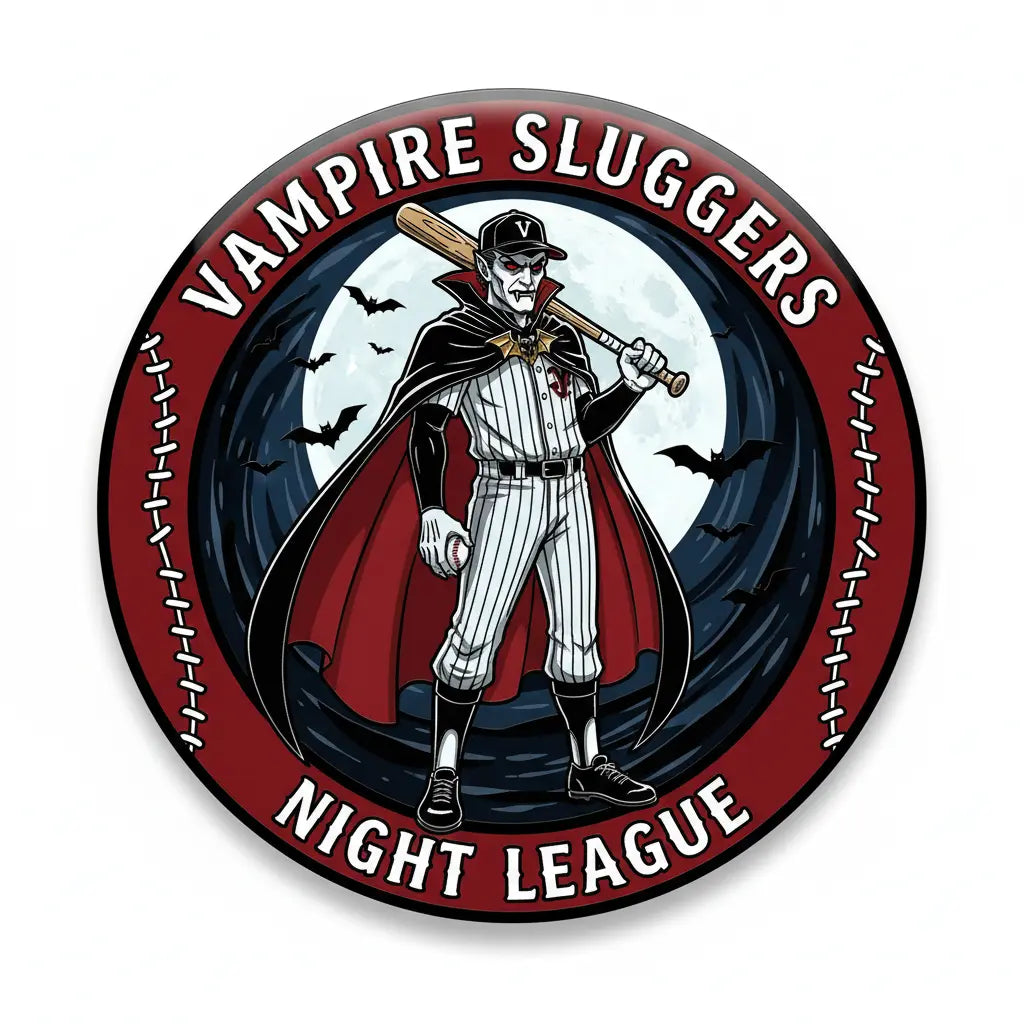 Vampire Baseball Pinback 2.25-inch