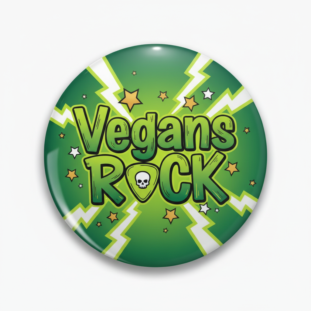 Vegans ROCK Pinback 2.25-inch