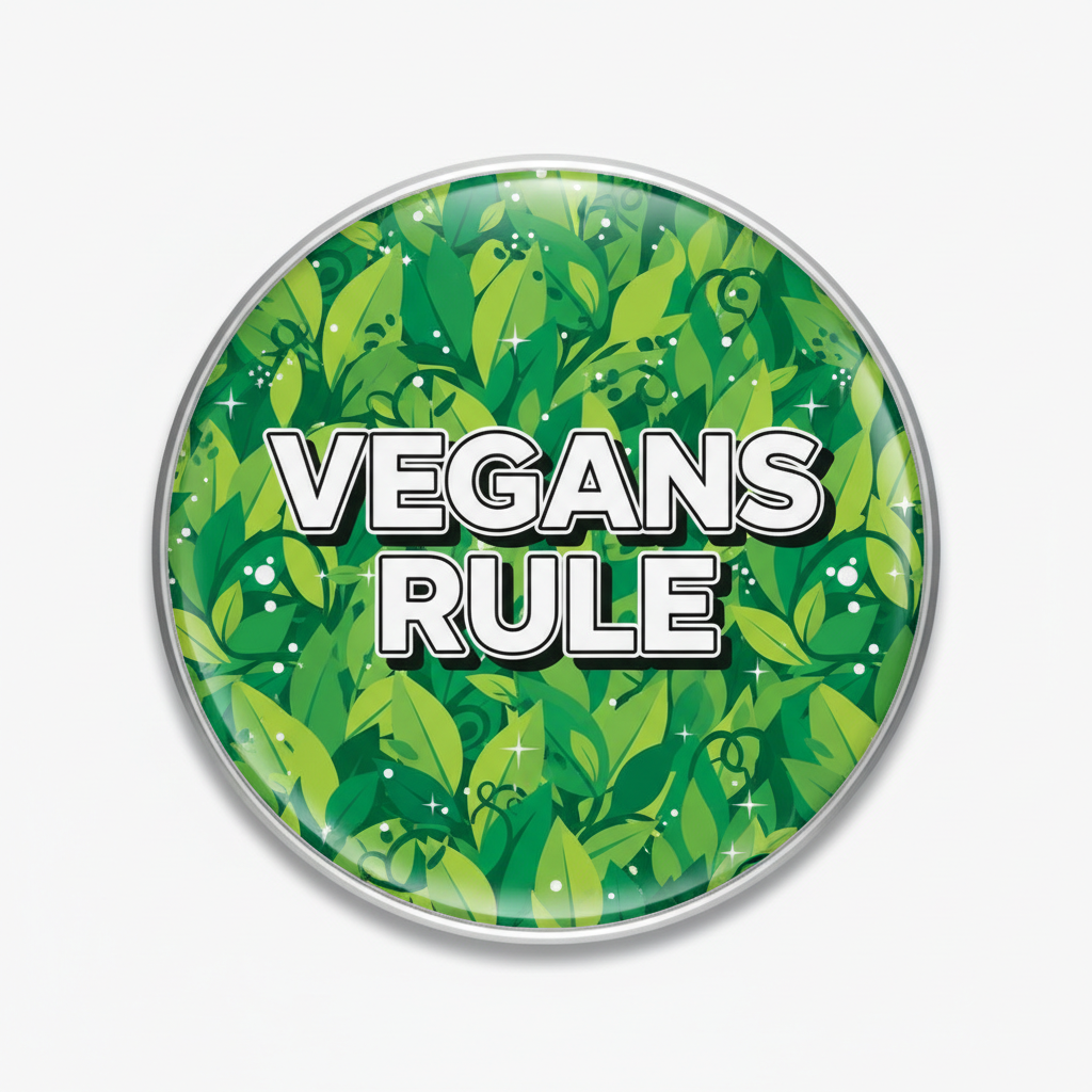 Vegans Rule Pinback 2.25-inch