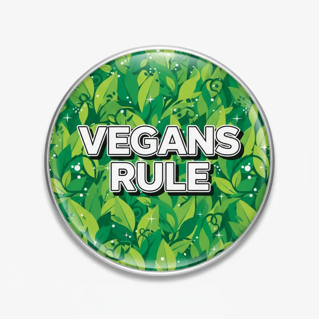 Vegans Rule Pinback 2.25-inch