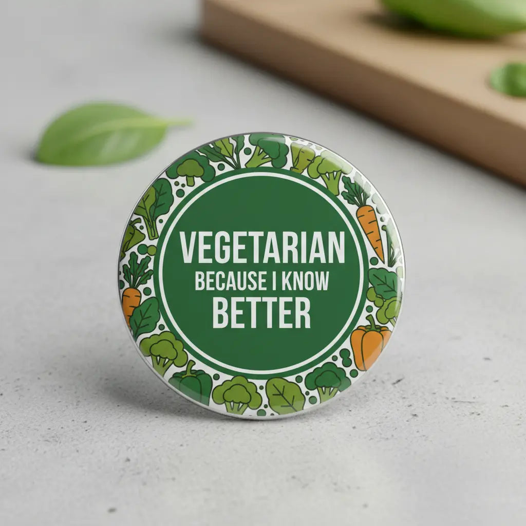 Vegetarian Because I Know Better Pinback 2.25-inch