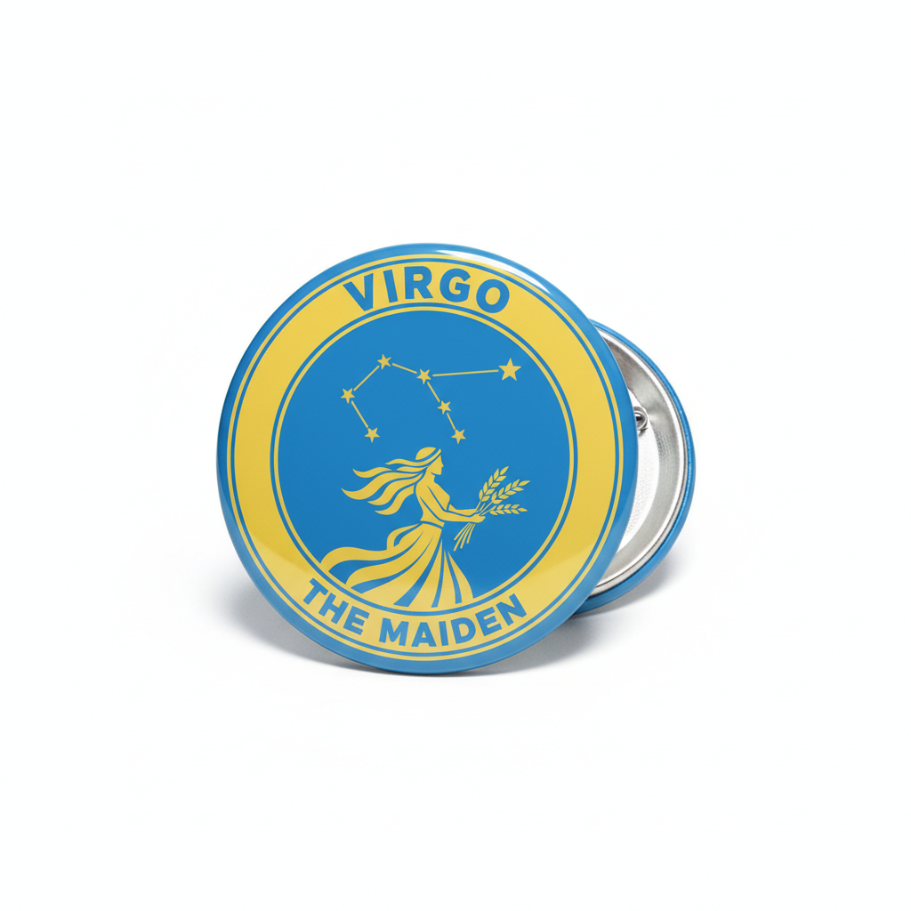 Virgo Zodiac Sign Button Pinback 2.25-inch