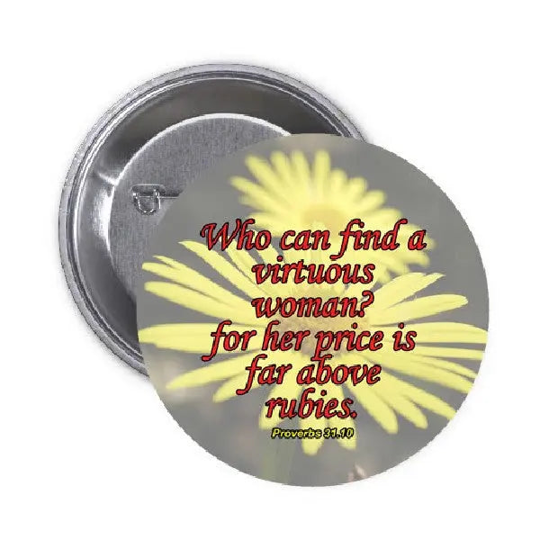 2.25-inch round inspirational magnet with quote text and yellow burst design