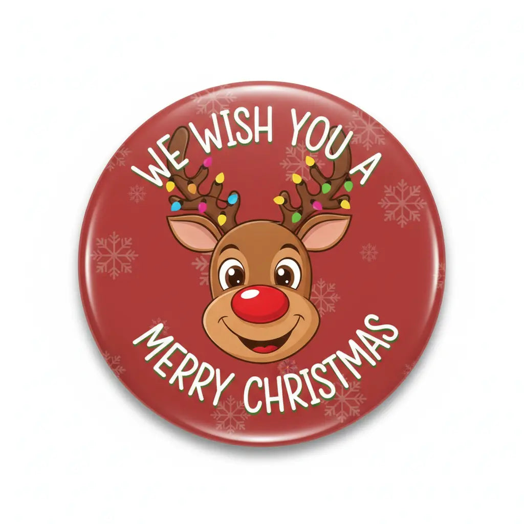 We Wish You A Merry Christmas Pinback 2.25-inch