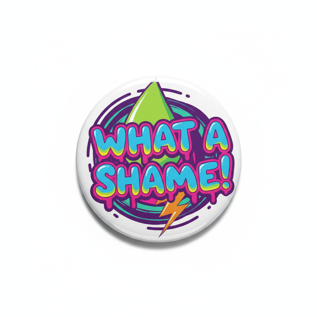 What a shame! Pinback 2.25-inch
