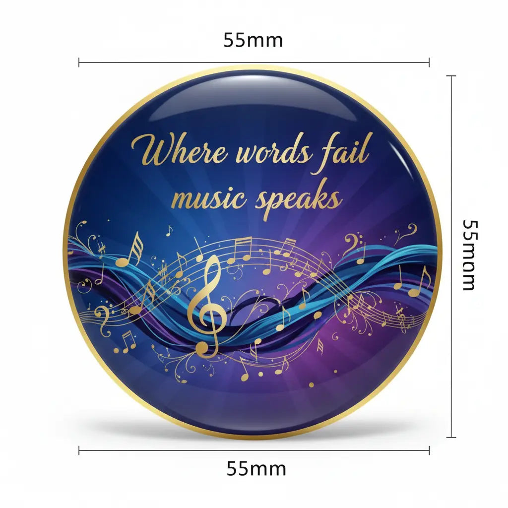 Where words fail music speaks Pinback 2.25-inch