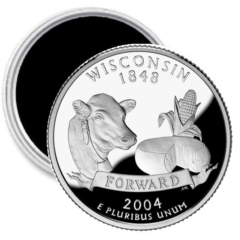 Wisconsin State Quarter Mint Image Magnet 2.25"