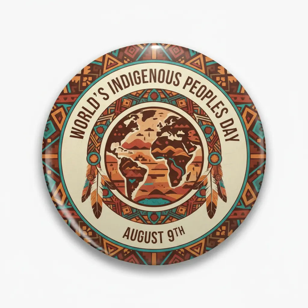 World's Indigenous People (August 9th) Pinback 2.25-inch