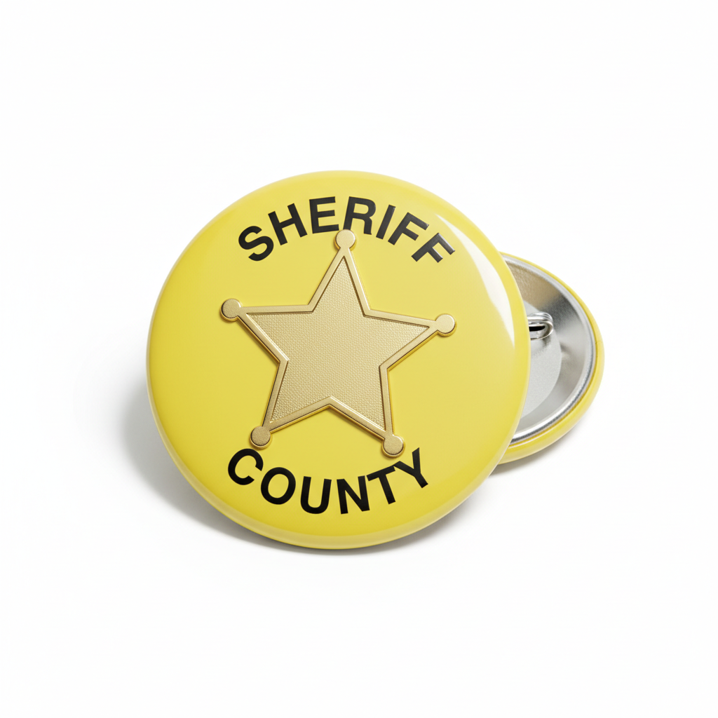 Yellow Sheriff Pinback 2.25-inch