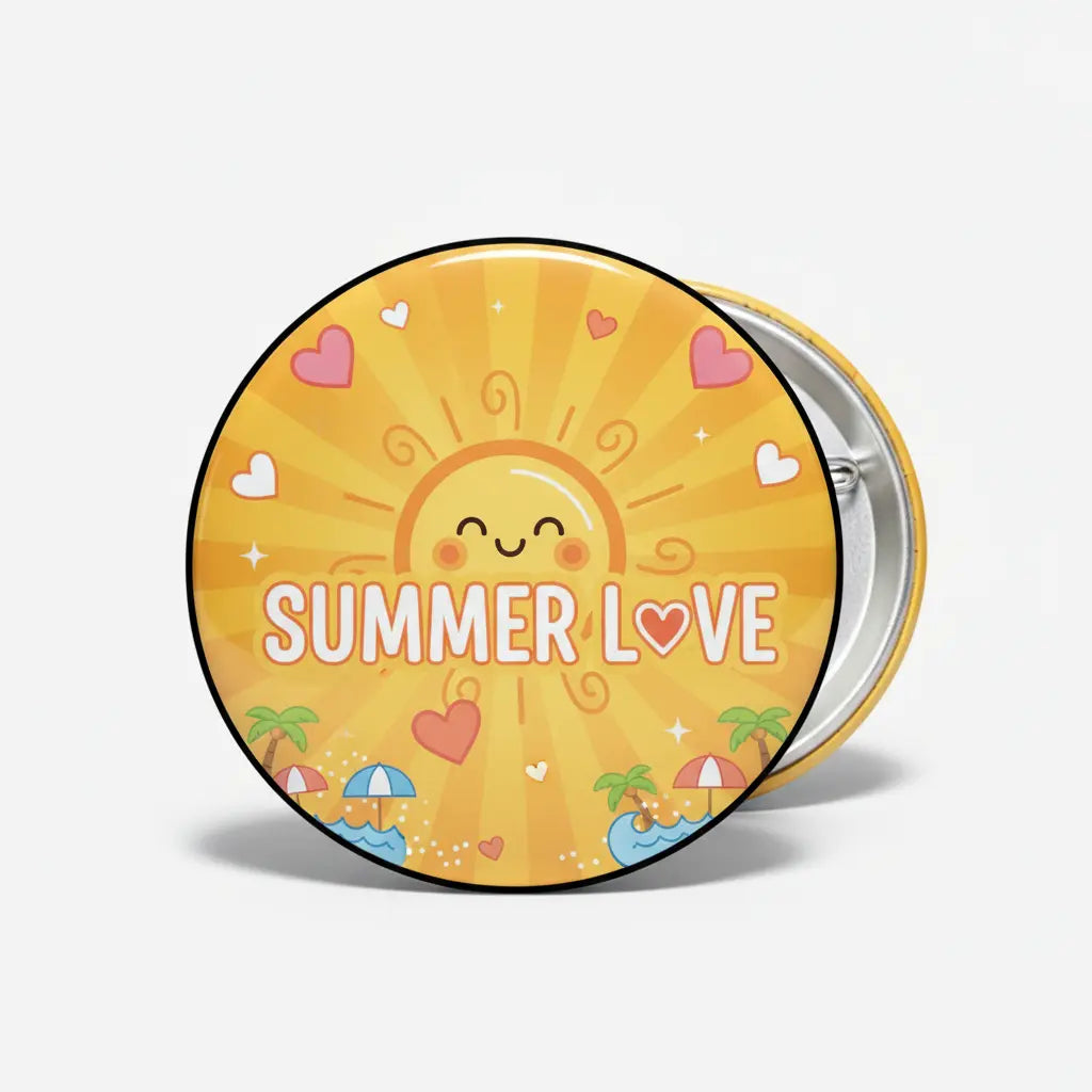 Yellow Summer Love Pinback 2.25-inch