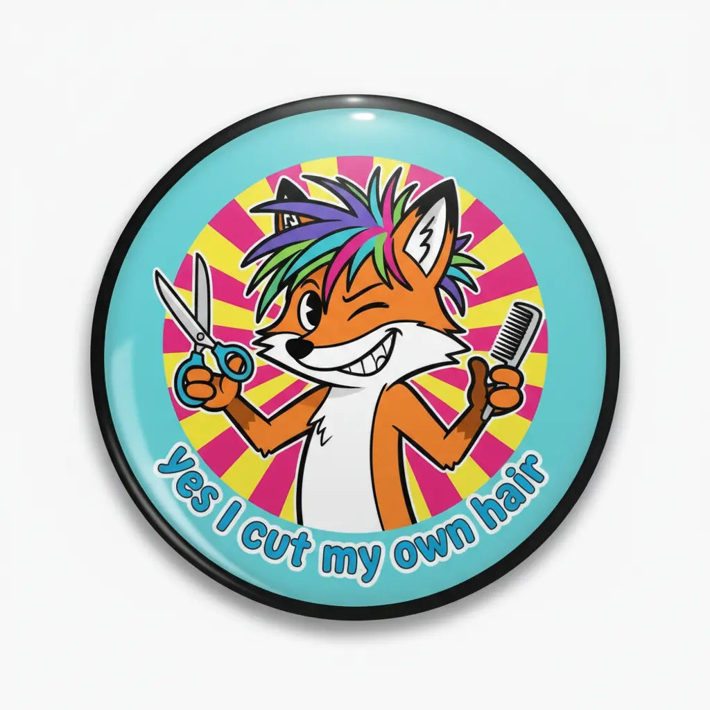 Yes i cut my own hair Pinback 2.25-inch