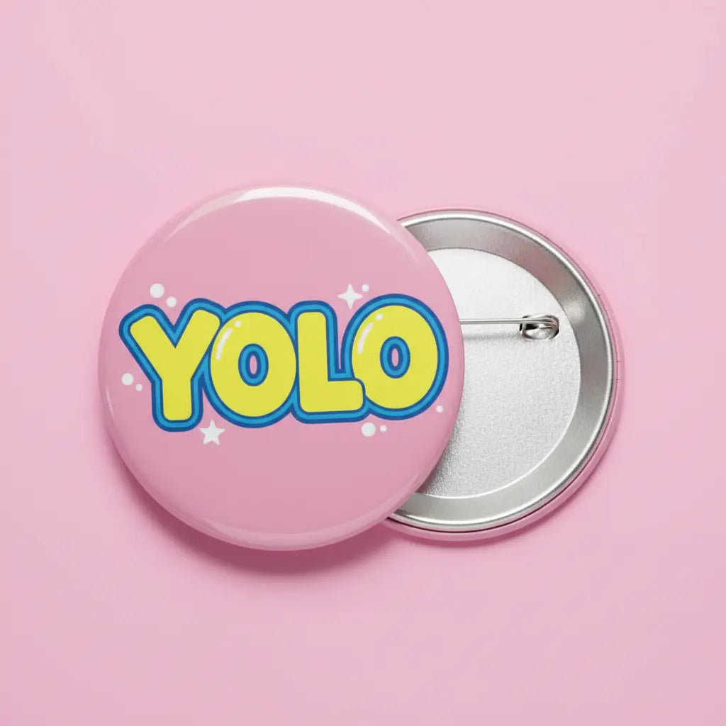 YOLO Pink Pinback 2.25-inch
