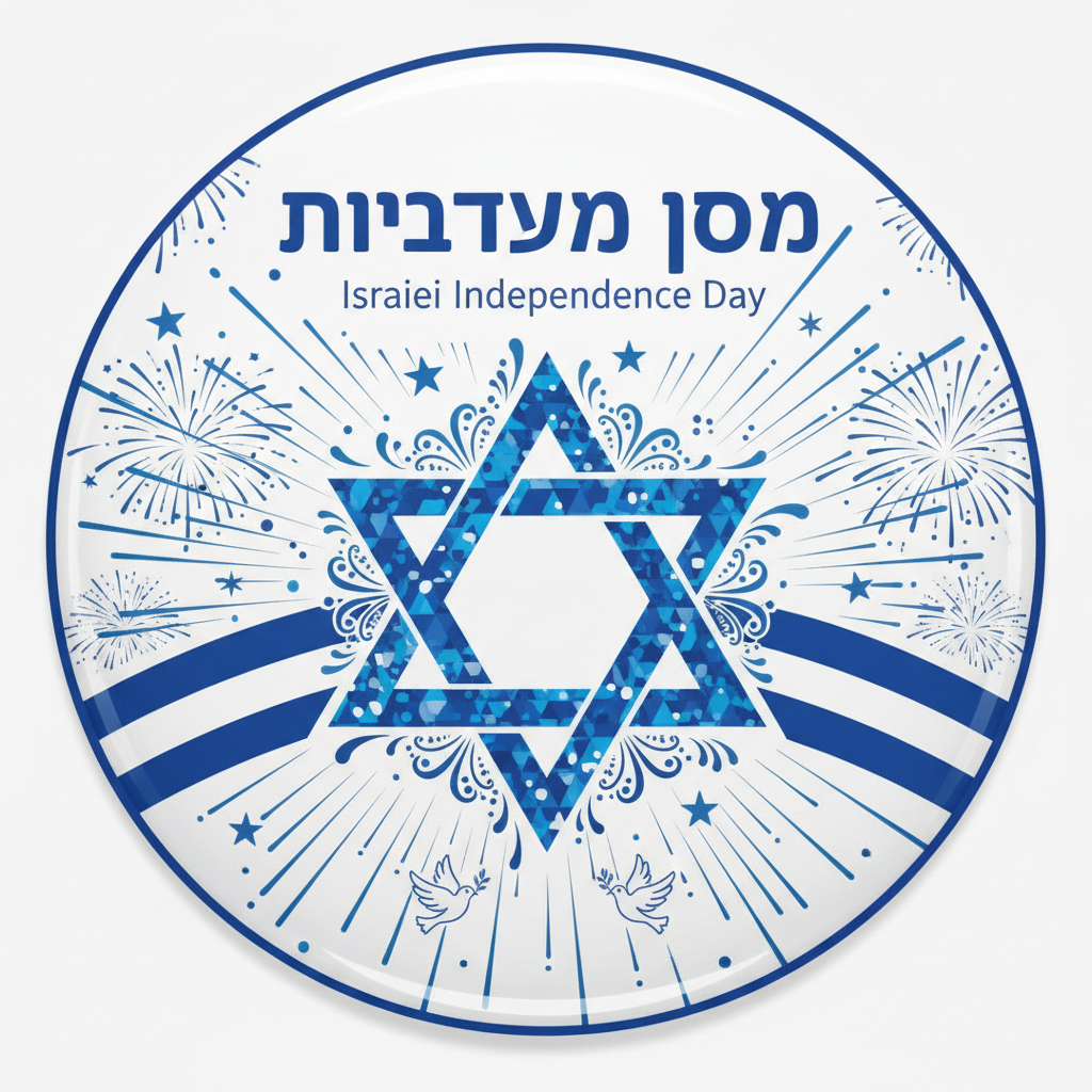 Yom Ha'atzmaut (April 21-22) Pinback 2.25-inch