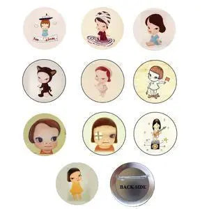 10 Pcs Yoshitomo Nara Japanese Pinback 1.25-inch