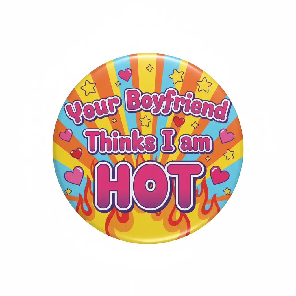 Your Boyfriend Thinks I am HOT Pinback 2.25-inch