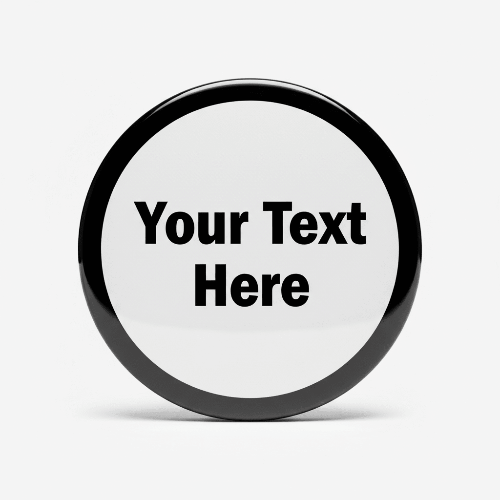 Your Text Here Black Border Custom Pin Button 2.25-inch - mypinbacks.com