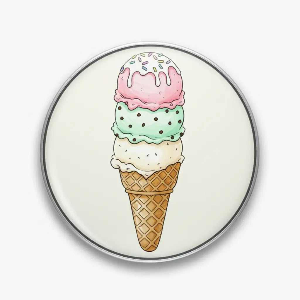 Yummy Ice Cream Pinback 2.25-inch