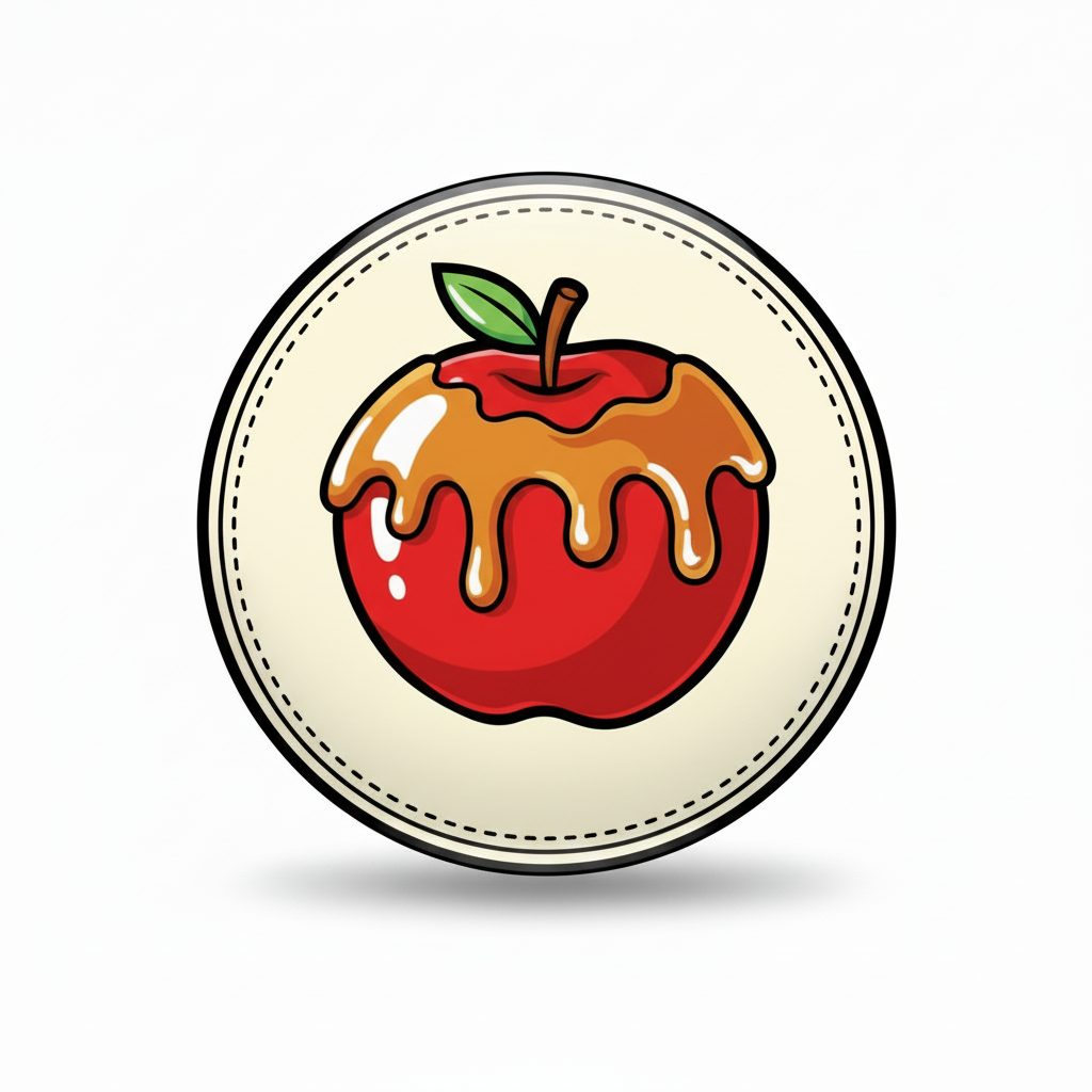 Yummy Toffee Apple Pinback 2.25-inch