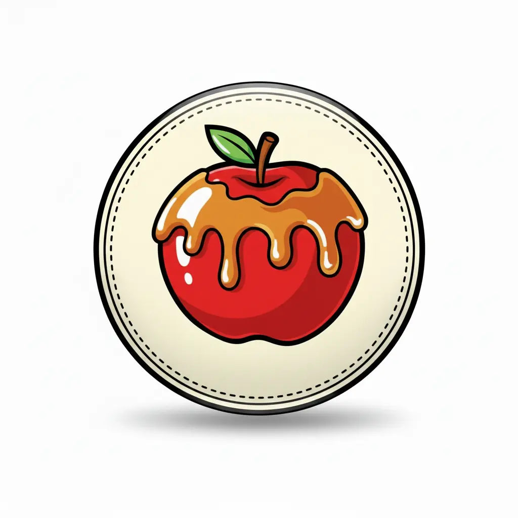Yummy Toffee Apple Pinback 2.25-inch