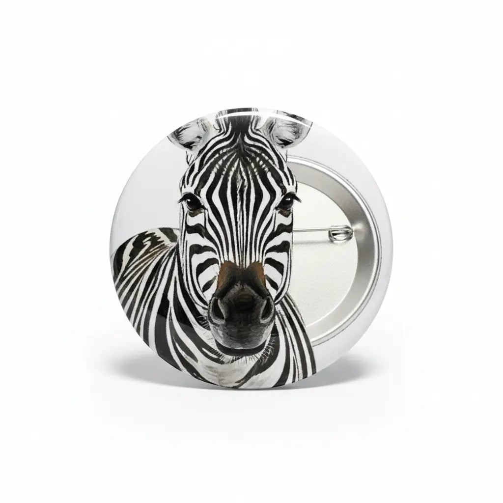 Zebra Face Pinback 2.25-inch