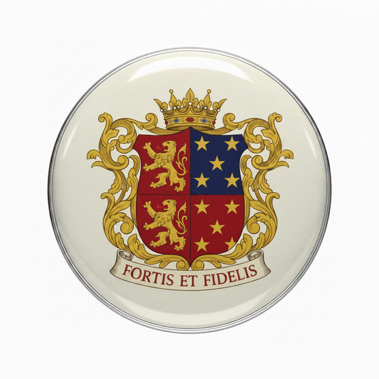 Zinenko Family Crest Coat of Arms Pinback 3-inch - My Pinbacks