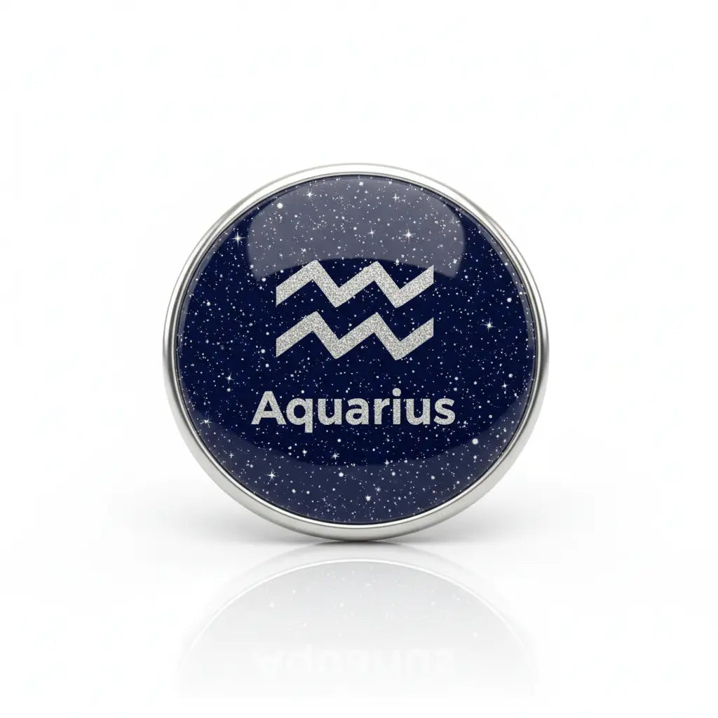 Zodiac Symbol Aquarius Pinback 2.25-inch