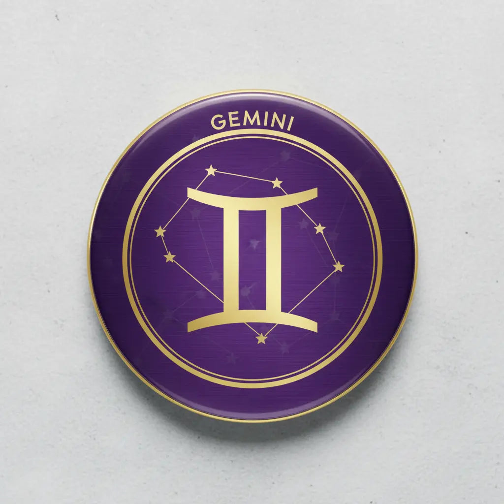 Zodiac Symbol Gemini Pinback 2.25-inch