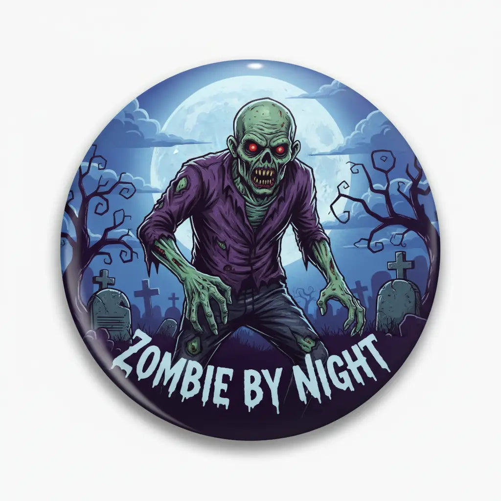 Zombie By Night Button Pinback 2.25-inch