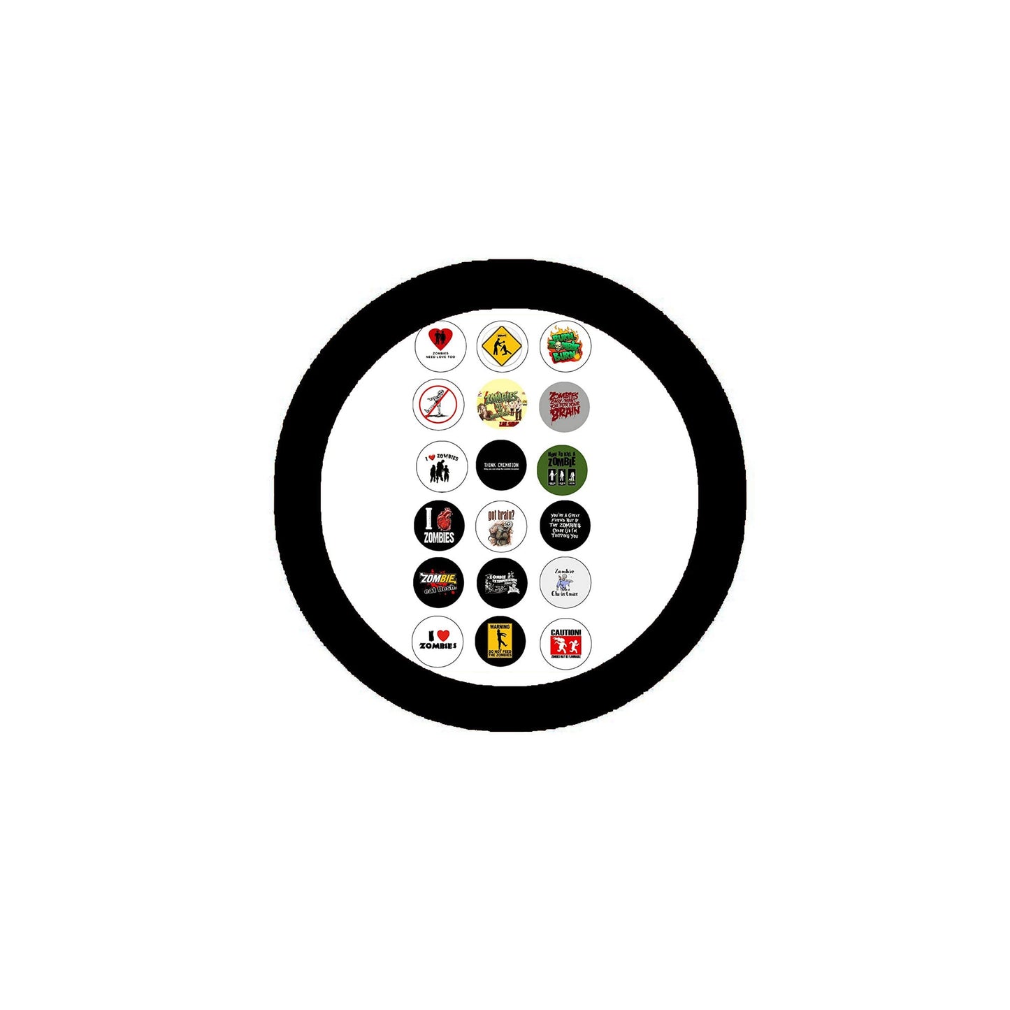 Zombies Zombie Pinback 1" 18 Pcs