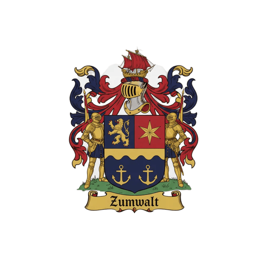 Zumwalt Family Crest Coat of Arms Pinback 3-inch - My Pinbacks