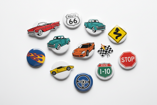 Automobile Pinbacks from mypinbacks.com