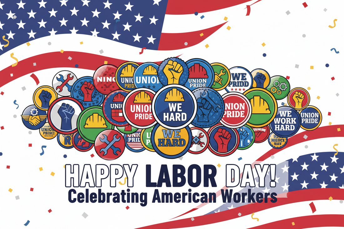 Celebrate Labor Day with Custom Pinback Buttons: Shop before Labor Day Monday!