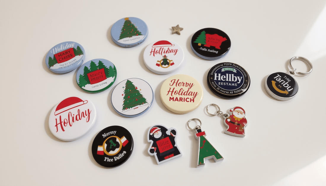 Christmas Marketing Essentials: Boost Holiday Sales with Custom Pinbacks, Magnets, and Keychains from MyPinbacks - My Pinbacks