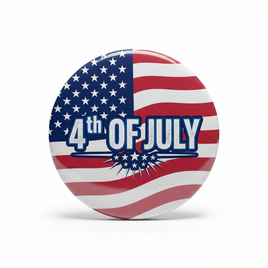 Independence Day Round Pinback Accessories mypinbacks.com